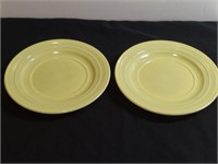 2pc Hazel Atlas Yellow Platonite Moderntone Glass