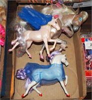 Children's Plastic Play Toy Horses 3 Pieces Lot