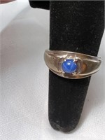 10 KT White Gold, Star Sapphire Ring, Size 5.5,