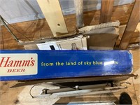 hamms sign parts includes blue glass with hamms