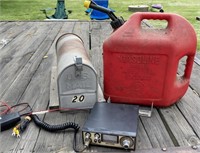 5 Gallon Fuel Can, CB Radio, Mail Box