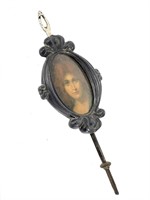 Clock Pendulum w Portrait of a Woman