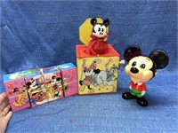 1970s Mickey Mouse pull string-jack in the box-puz
