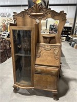 ANTIQUE OAK HUTCH / SIDE SECRETARY FURNITURE