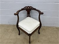 Upholstered Corner Mahogany Chair