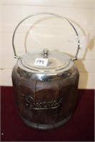 Wooden Biscuit Barrel