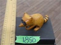 Hand Carved Racoon 3"