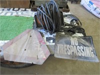 trespassing sign & misc items