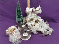 Christmas Craft Lot w/ Santa Head and Bows