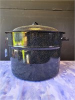 enamel over steel canning pot with rack