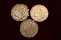 3 1921 Morgan Silver Dollars 1-S, 1-D