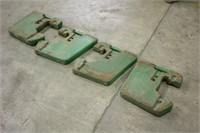 (4) John Deere Suitcase Weights