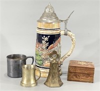 Beer Stein, Baby Cups, Wood Ring Box, Bell