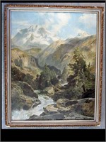 1903 THOMAS MORAN PRINT OF MT. MORAN TETON RANGE