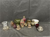 ESTATE LOT OF OIL LAMPS AND PARTS