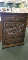 Vintage 5 drawer wood dresser