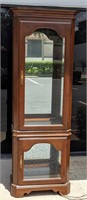 Tall Wood And Glass Curio Cabinet