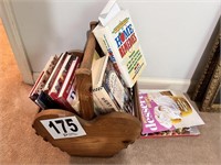 Wooden Heart Basket With  Books