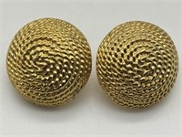 Vintage Mystique Gold Tone Woven Texture Earrings