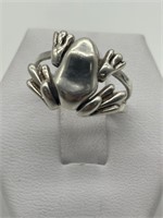 Sterling Silver Articulated Frog Ring