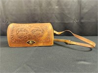 HAND TOOLED LEATHER PURSE