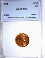 1954 Cent MS67 RED LISTS FOR $19000!