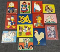 Vintage puzzle collection including wooden Judy