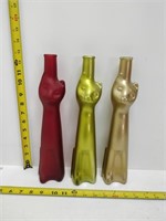 3 cat wine bottles