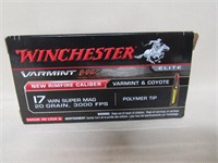 50 Rounds Winchester Varmint HV 17WSM