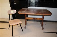 vINTAGE Wooden Table and chair