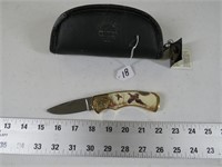 FRANKLIN MINT PHEASANT SCENE FOLDING KNIFE