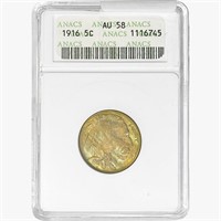 1916 Buffalo Nickel ANACS AU58