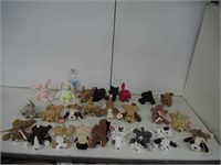 25 TY BEANIE BABIES-MOSTLY DOGS & FEW RABBITS