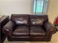 Leather Upholstered Loveseat