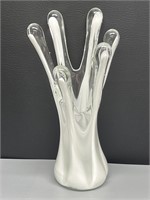 6 Finger Glass Swung Vase - Art Glass