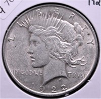 1922 PEACE DOLLAR XF