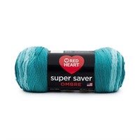 Red Heart Super Saver Ombre Yarn, Deep Teal 2 Pack