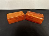 PAIR OF VINTAGE WOODEN BOXES