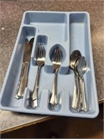 Silverware and  tray