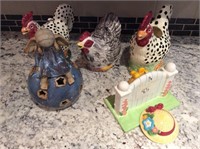 Roosters teapots and Salt & pepper