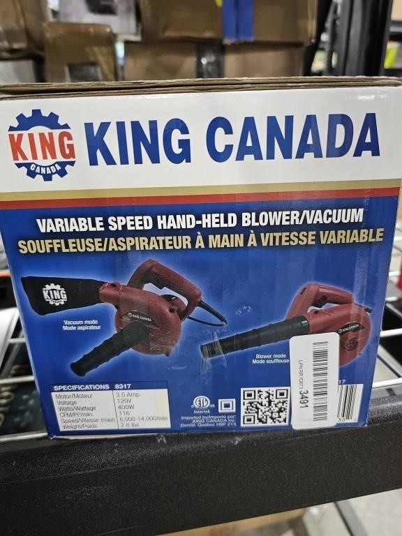 King Canada Hand-Held Blower/Vacuum, Variable