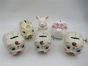Assorted Pig Themed Home Decor Lot of (6)