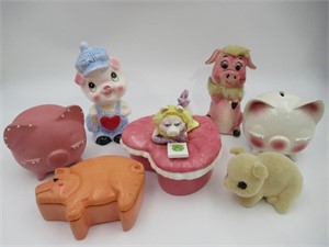 Assorted Pig Themed Home Decor Lot of (7)