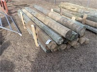 25 - 8' treated fence posts - used