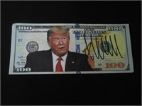 DONALD TRUMP SIGNED $100 NOVELTY NOTE COA