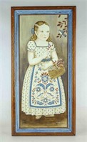 Folk Art Painting of Little Girl