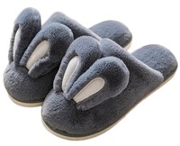 O3374  Caistre Rabbit Ear Plush Slippers, Indoor (