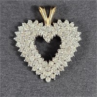 10k Diamond Heart Pendant