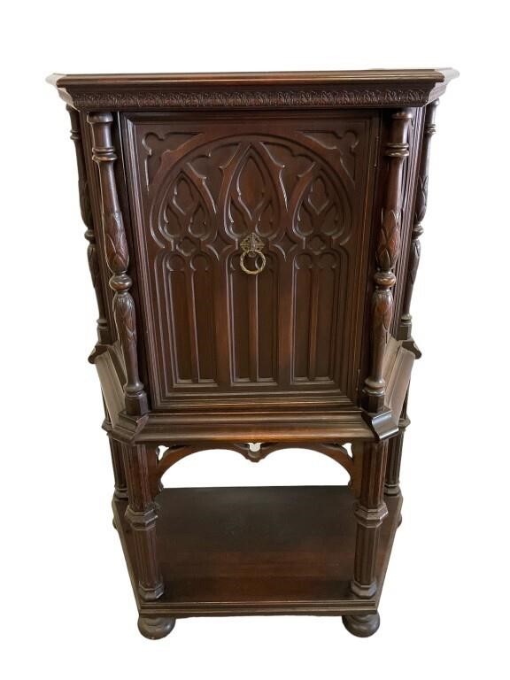 Reischmann Furniture carved gothic cabinet
