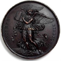 19th Century Medal Biblique High Relief France